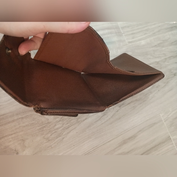 Vintage Louis Vuitton Wallet Card Holder Brown leather Made in France Authentic - Picture 11 of 14